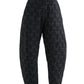 Sutton Black Bow Jacquard Barrel Trousers