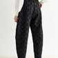 Sutton Black Bow Jacquard Barrel Trousers