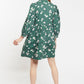 Louche Suzanne Roaring Daisy Print Long Sleeve Mini Dress - Green
