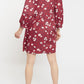 Louche Suzanne Roaring Daisy Print Long Sleeve Mini Dress - Red