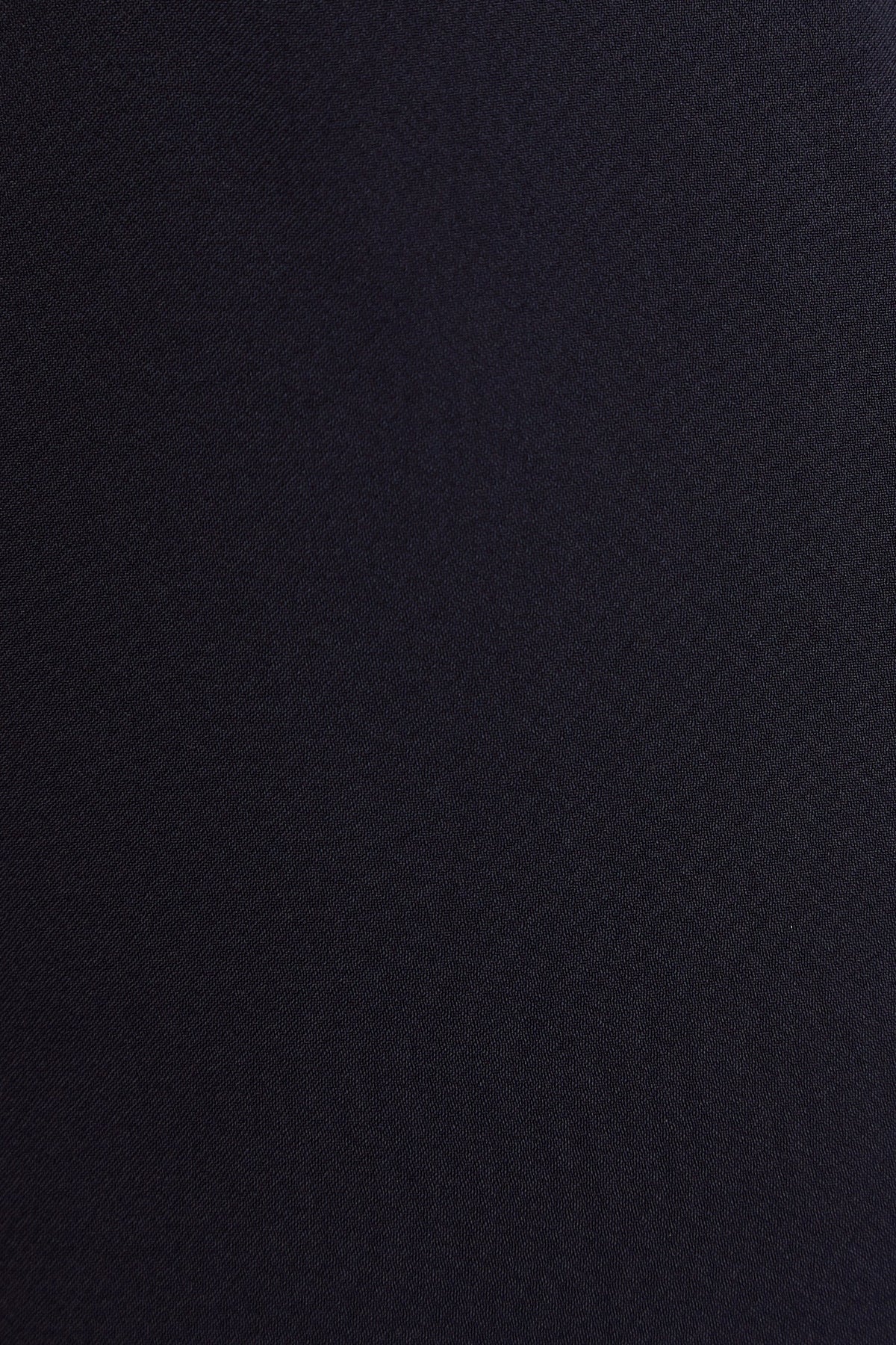 Urbain Satin Back Crepe Wrap Midi Dress - Navy