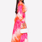 Satin Khaki & Cream Printed Maxi Skirt Co-ord Set