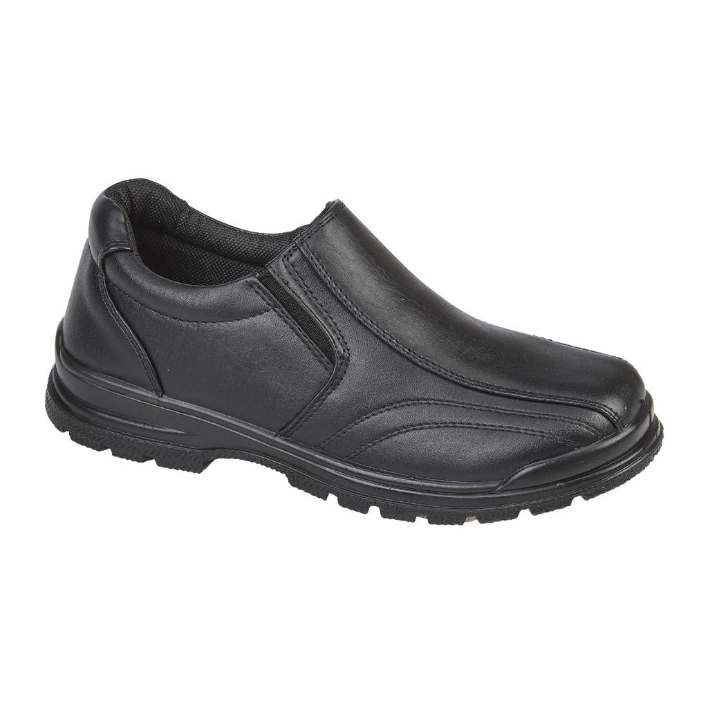 Scramble Black Boys School Shoes