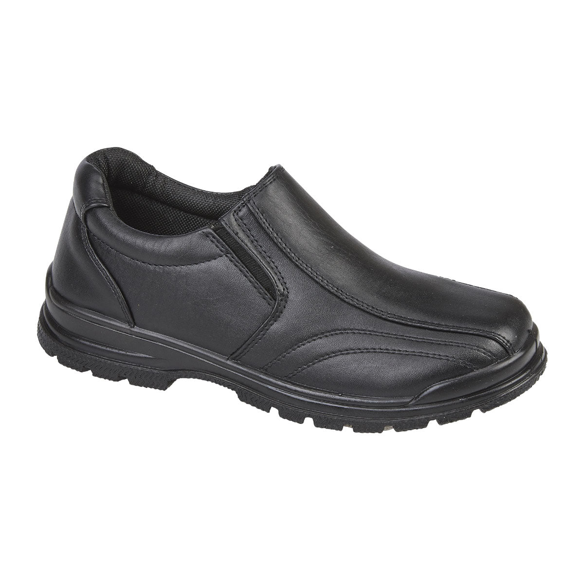 Scramble Black Boys School Shoes