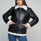 Black Merino Shearling Leather Jacket