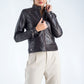 Brown Genuine Cropped Leather Jacket