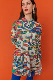Silk Blend Havana Cream Shirt Dress