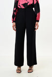 Tilde Linen Mix Straight Leg Trousers - Black