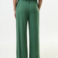 Tilde Linen Mix Straight Leg Trousers - Green