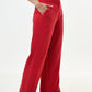 Tilde Linen Mix Straight Leg Trousers - Red