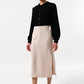 Timo Satin Back Crepe Sustainable Midi Skirt - Camel