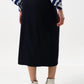 Timo Satin Back Crepe Sustainable Midi Skirt - Navy