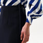 Timo Satin Back Crepe Sustainable Midi Skirt - Navy
