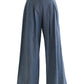 Tyler Chambray Wide Leg Trouser - Dark Grey