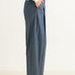 Tyler Chambray Wide Leg Trouser - Dark Grey