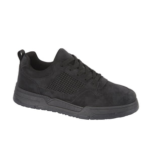 Mens black lace up trainers