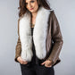 Taupe Merino Shearling Jacket with Arctic Fox Fur Collar