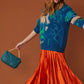 Teal Vegan Leather Quilted Bag