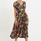 Unity Flower Burst V-Neck Midi Dress