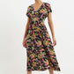 Unity Flower Burst V-Neck Midi Dress