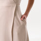 Urbain Satin Back Crepe Wrap Midi Dress - Camel