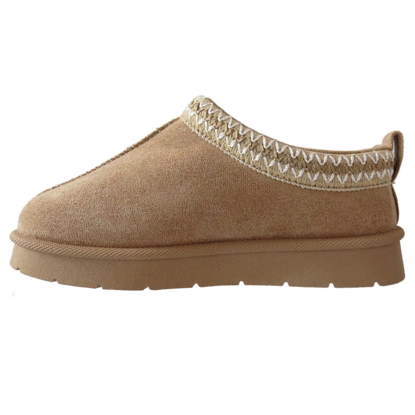Aino Girls Cozy Kids' Faux Suede Slippers with Aztec Embroidery