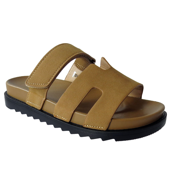 Maria Ladies Womens Slip On Lightweight Slide Open Toe Summer Sandals Mules Shoes Size Brown