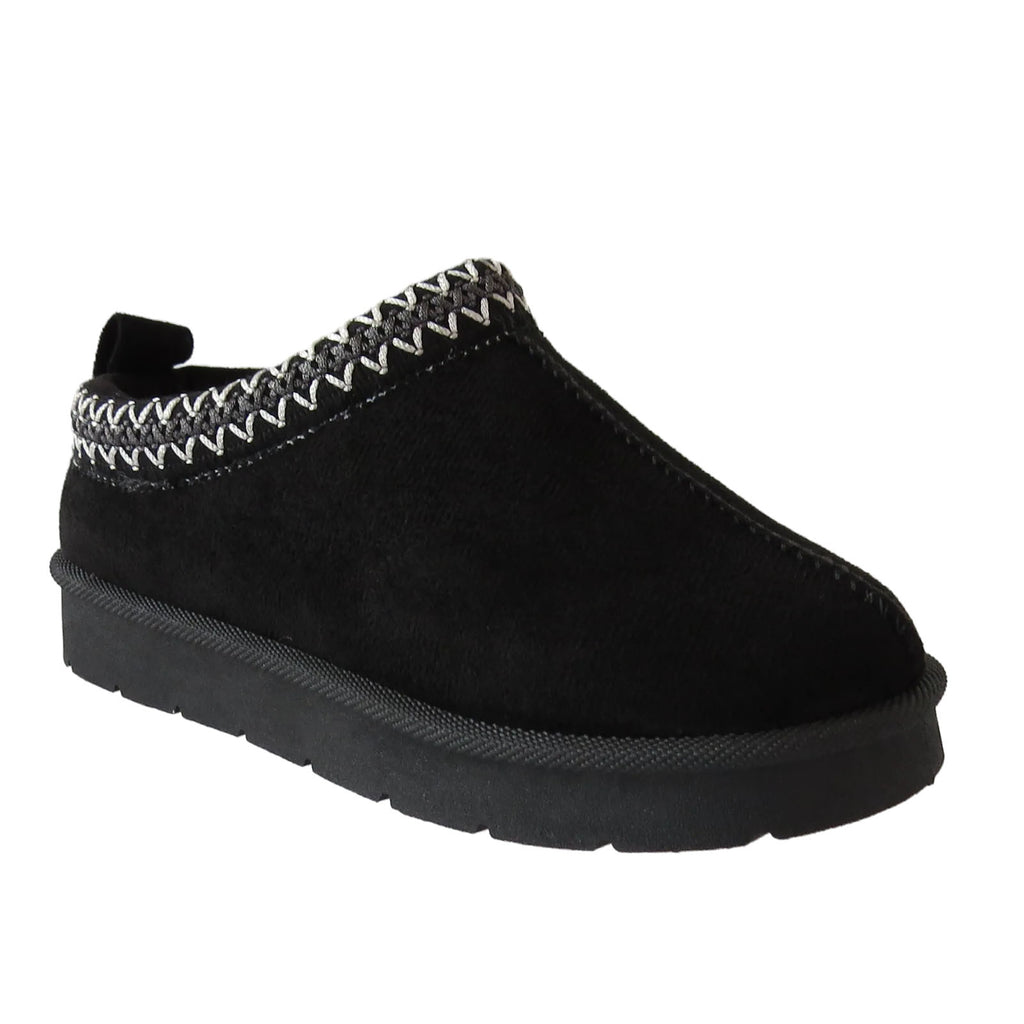 Aino Girls Cozy Kids' Faux Suede Slippers with Aztec Embroidery