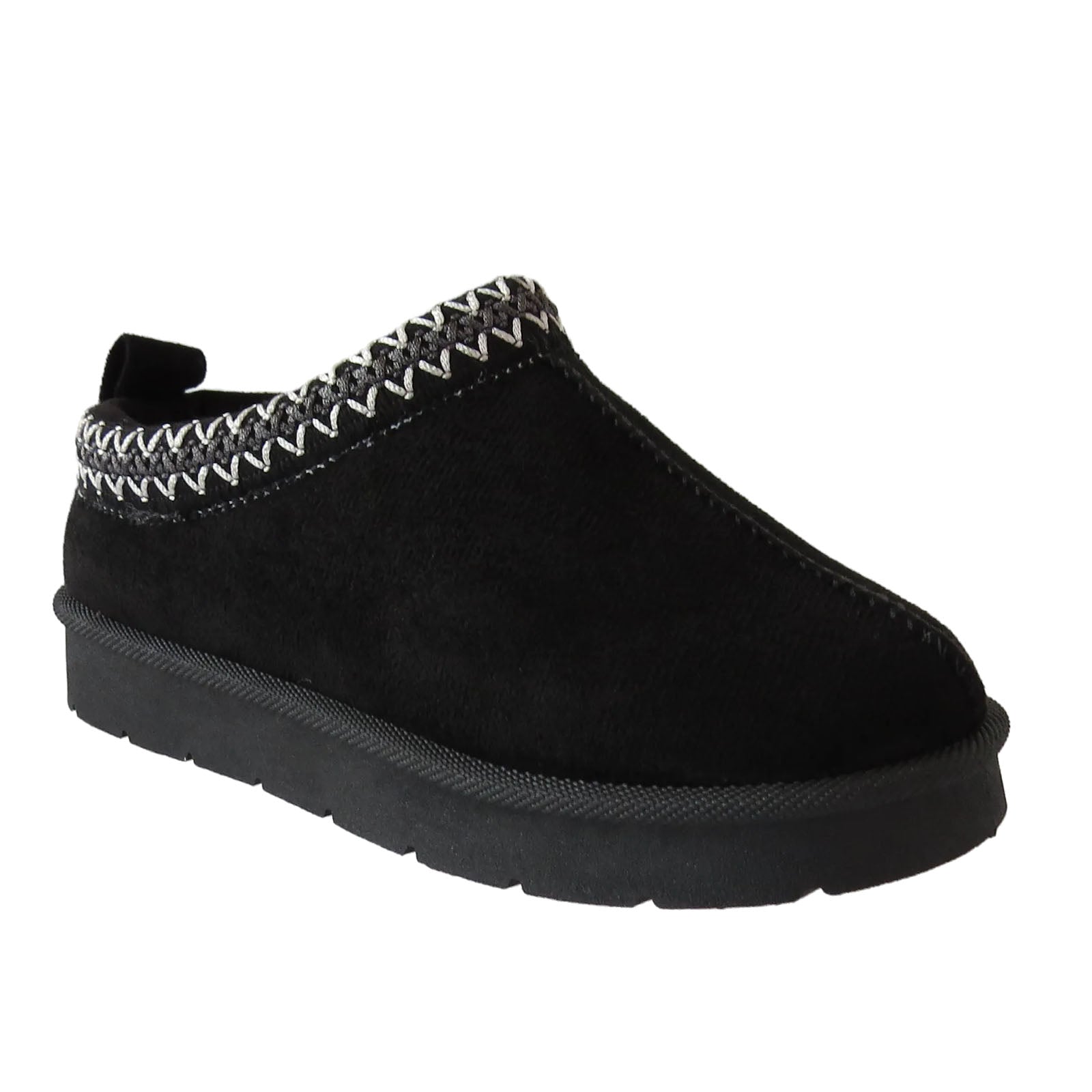 Aino Girls Cozy Kids' Faux Suede Slippers with Aztec Embroidery