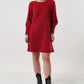 Jenyfer Eyelash Rib Long Sleeve Mini Dress - Red