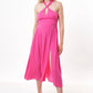 Geri Moss Crepe Halter Neck Midi Dress