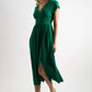 Unity Moss Crepe V-Neck Midi Dress - Green