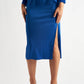 Wilson Fine Rib Midi Pencil Skirt - Blue