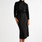 Wilson Black Fine Rib Midi Pencil Skirt