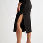 Wilson Black Fine Rib Midi Pencil Skirt