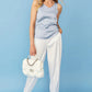 White Lulu Handmade Faux Leather Satchel