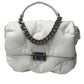 White Lulu Handmade Faux Leather Satchel