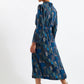 Ygritte Geo City Print Long Sleeve Midi Dress