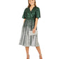 Yumi Green and Silver Ombre Sequin Midi Wrap Dress