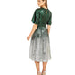 Yumi Green and Silver Ombre Sequin Midi Wrap Dress