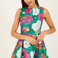 Yumi Green Floral Jacquard Skater Dress