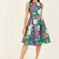 Yumi Green Floral Jacquard Skater Dress