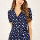 Navy Spot Retro Shirt Dress