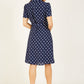 Navy Spot Retro Shirt Dress