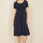 Yumi Navy Jersey Top and Cotton Midi Dress