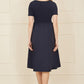 Yumi Navy Jersey Top and Cotton Midi Dress