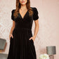 Yumi Black Velvet Midi Dress
