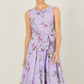 Yumi Lilac Floral Print Midi Skater Dress
