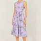 Yumi Lilac Floral Print Midi Skater Dress