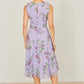 Yumi Lilac Floral Print Midi Skater Dress
